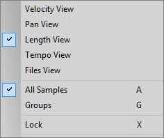 Controller panel length menu