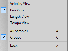 Controller panel pan menu