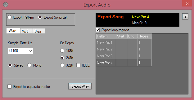 Export Audio