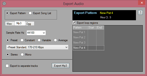 Export tp Mp3