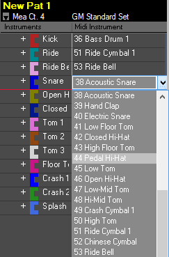 Kit view midi map