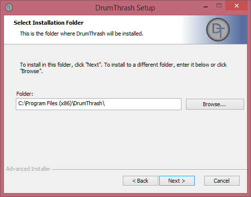 Setup installation folder